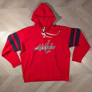 NHL Washington Capitals Lace-Up Neck Pullover Hoodie Men's 2XL Red